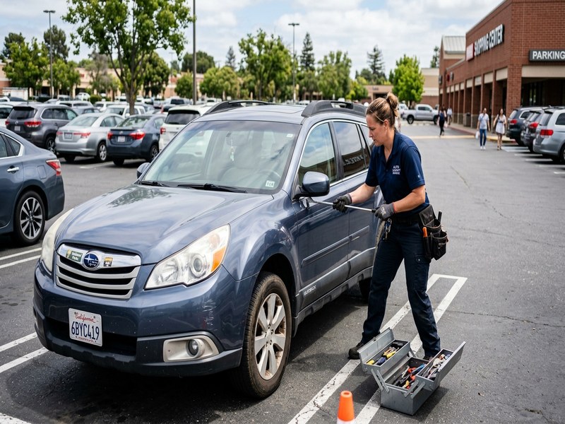 Automotive lockout service for a car door